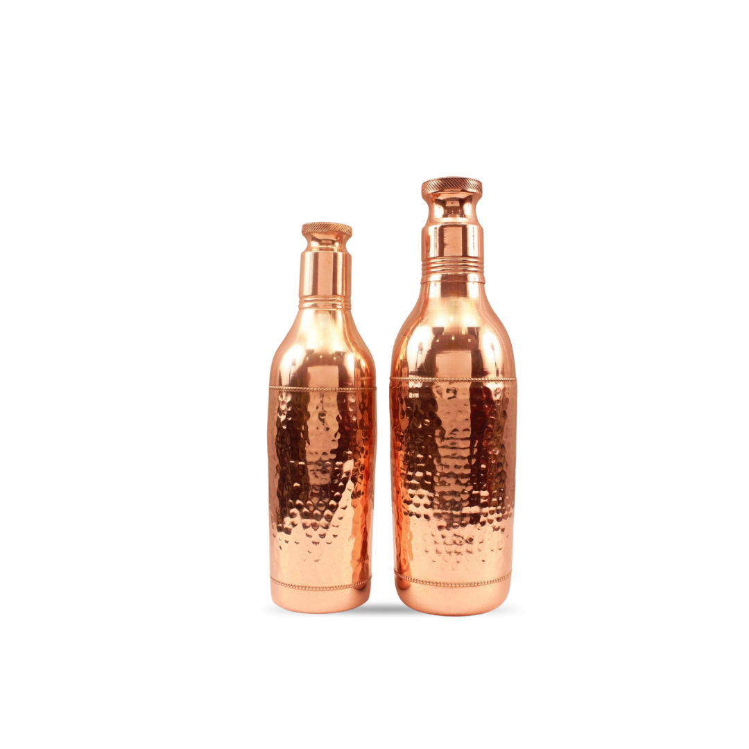 Pure Copper Hammered Set 2 Cocktail Shaker Bottle